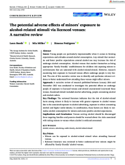 The potential adverse effects of minors exposure to alcohol related stimuli